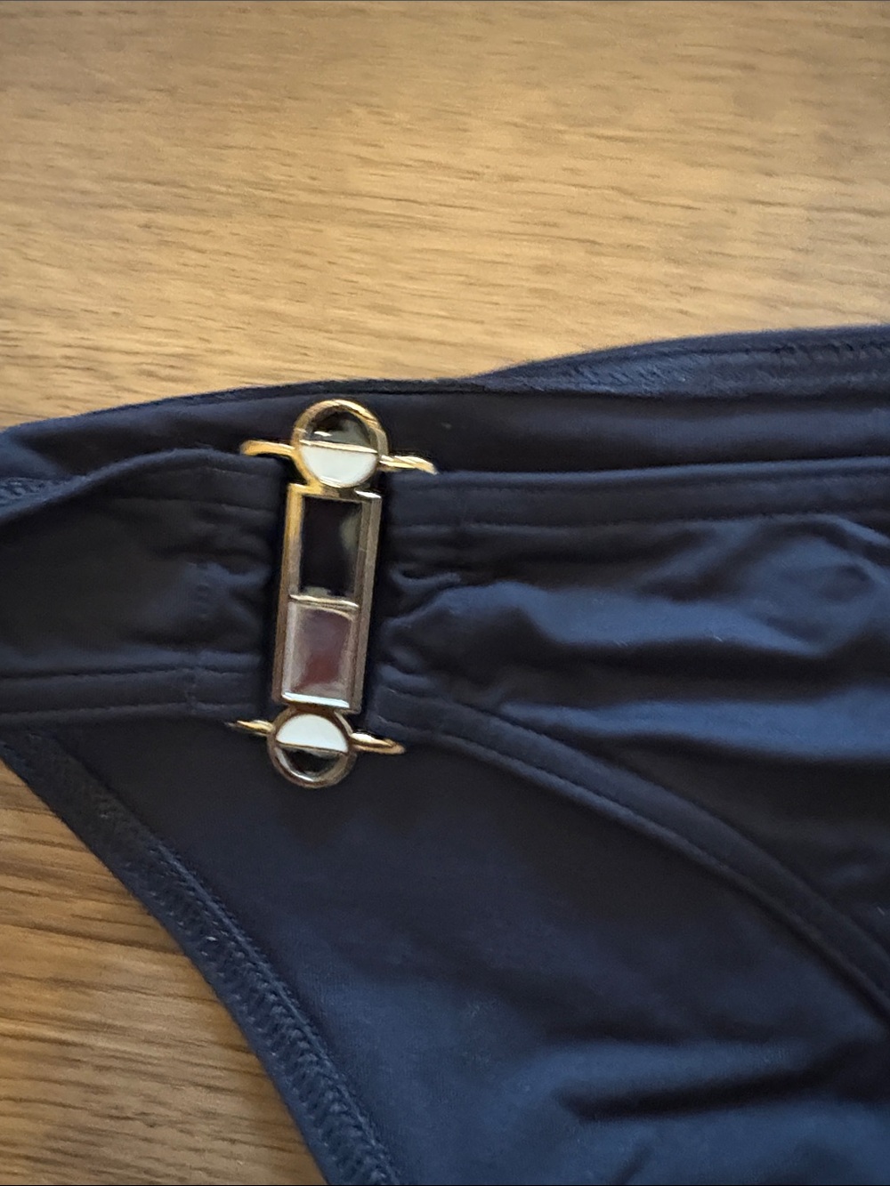 Victoria's Secret Black Bandeau Bikini with Gold Butterfly Accent - Picture 3 of 5